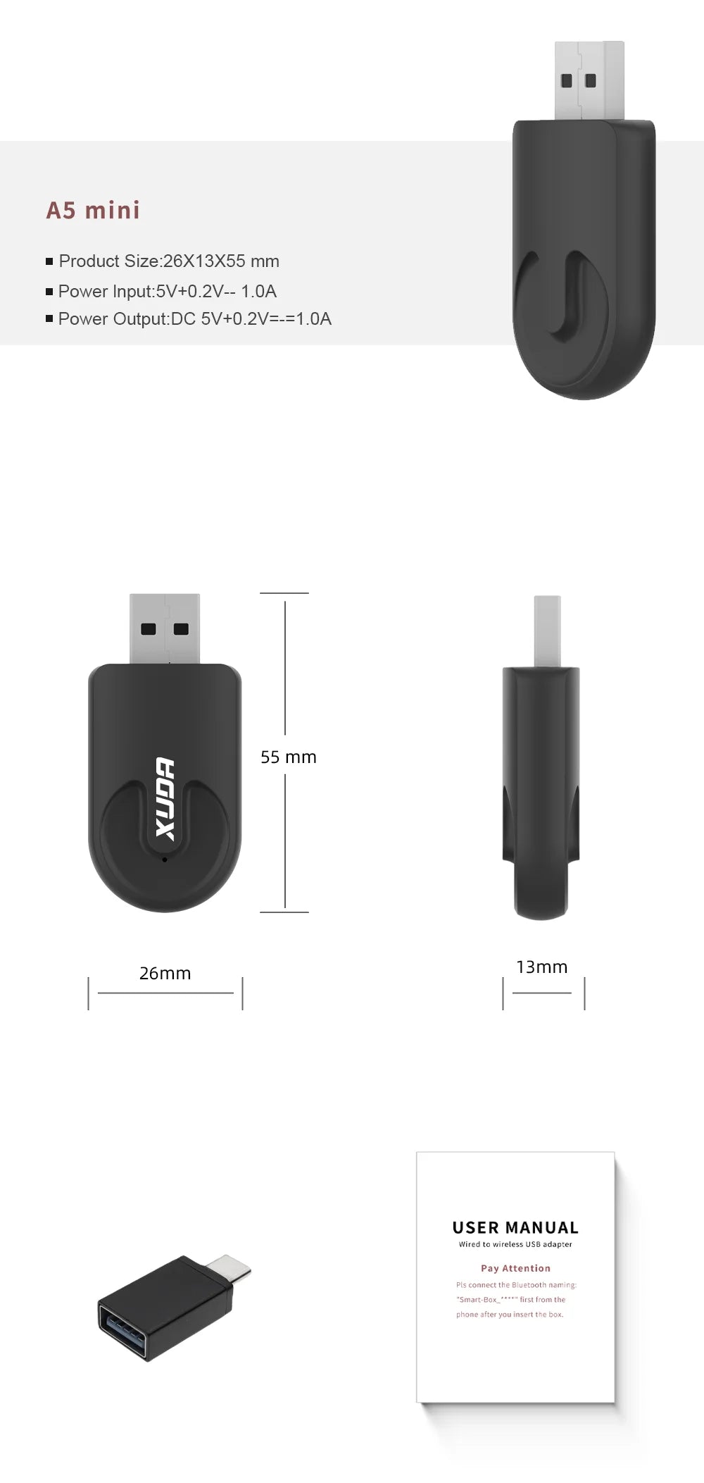Wireless CarPlay and Android Auto Adapter